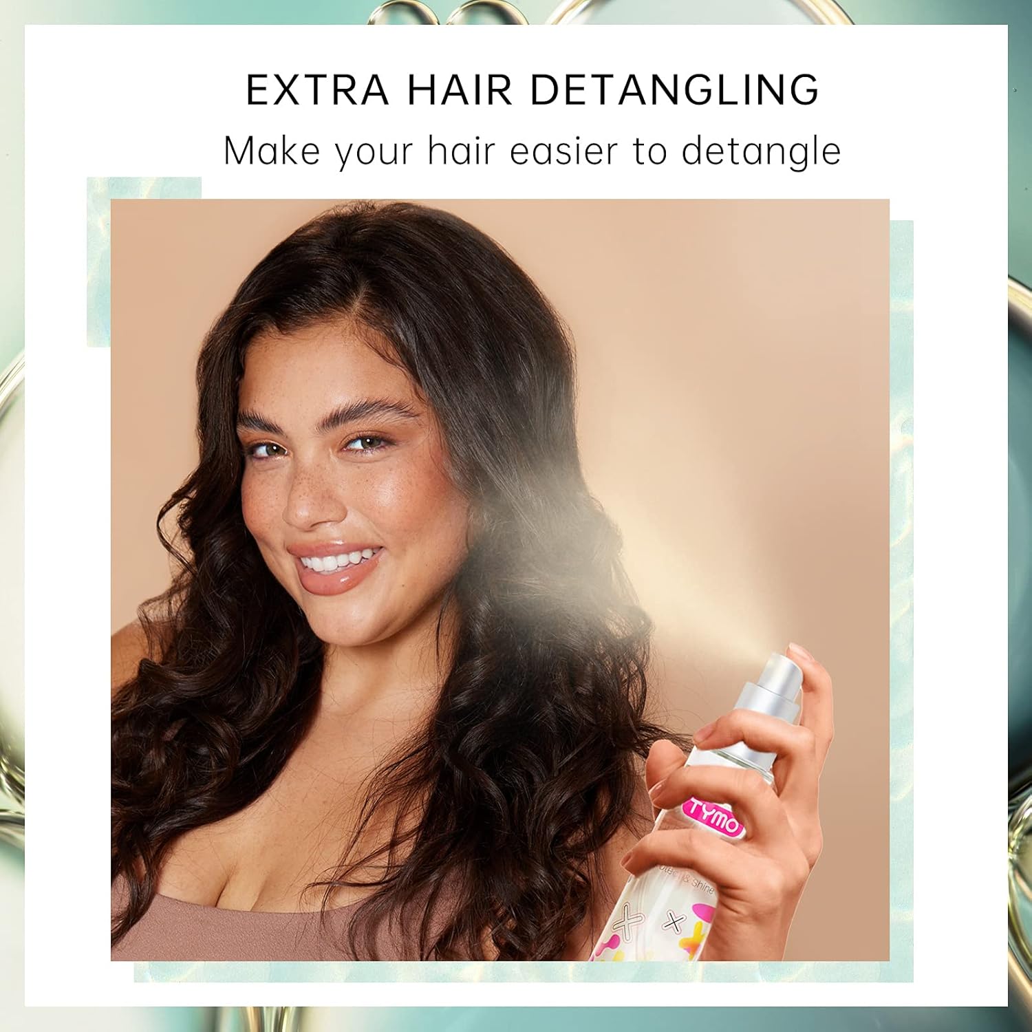 TYMO Spray protector de calor para cabello con aceite de argán para herramientas de peinado, spray de protección térmica para suavizar e hidratar, fórmula limpia natural, tratamiento multibeneficio,