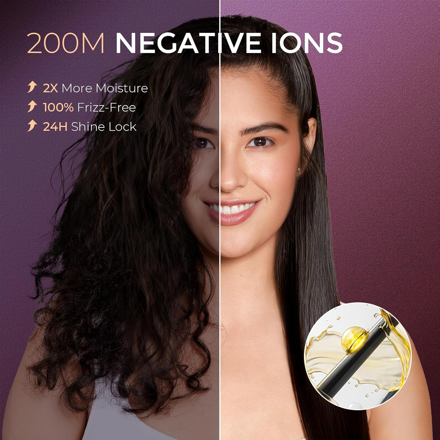 TYMO Cepillo alisador de pelo 2 en 1, 656.2 ft de iones para mujeres, de cerámica de doble voltaje, peine caliente para alisar el encrespamiento, ondas, rizos, 3 veces menos daño por calor, negro