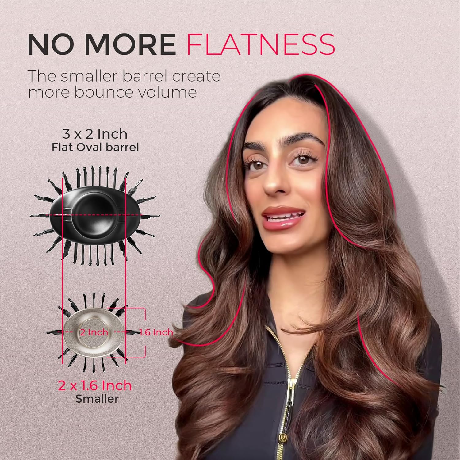 TYMO Cepillo secador de pelo 2.0, cepillo de aire caliente soplado, voluminizador de un paso, rodillo de barril mejorado de 2 pulgadas, secado 3 veces más rápido, 0.6 libras ligero, alisador rizador en uno, dorado